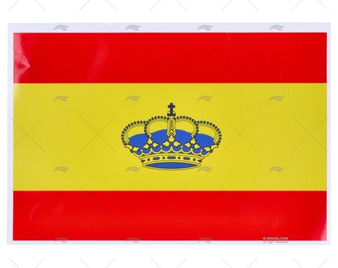Pegatina bandera España con corona 21x14 cm