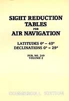 249 vol. 2 Sight reduction tables for air navigation. Latitudes 0º-40º. Declinations 0º-29º. Volume 2