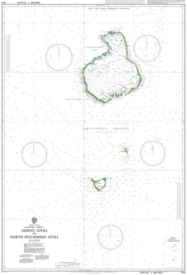 1011 Addoo Atoll to North Huvadhoo Atoll "1:300,000"