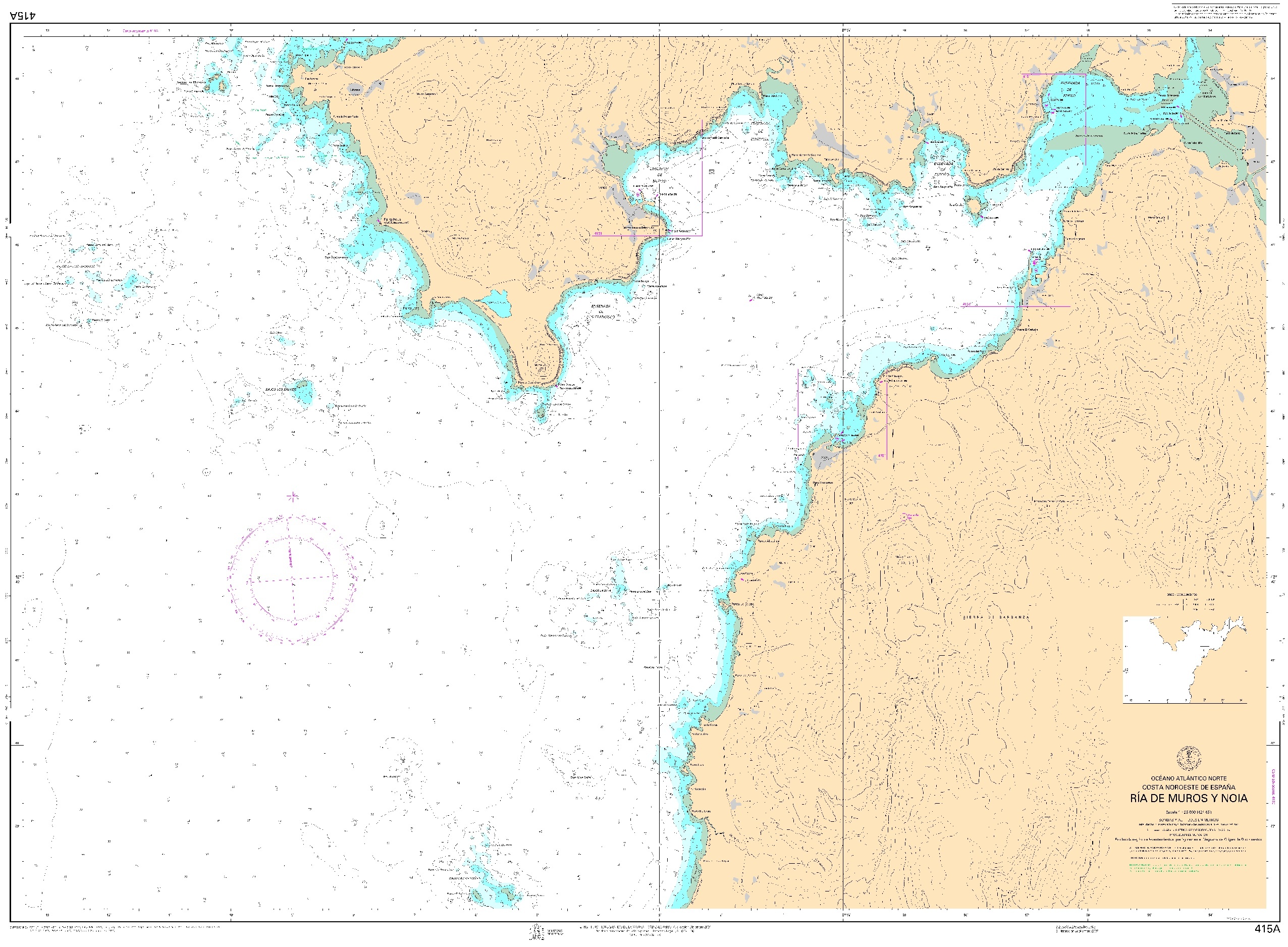 415A Ría de Muros y Noia "1:25000. 1:25000. 1:25000"