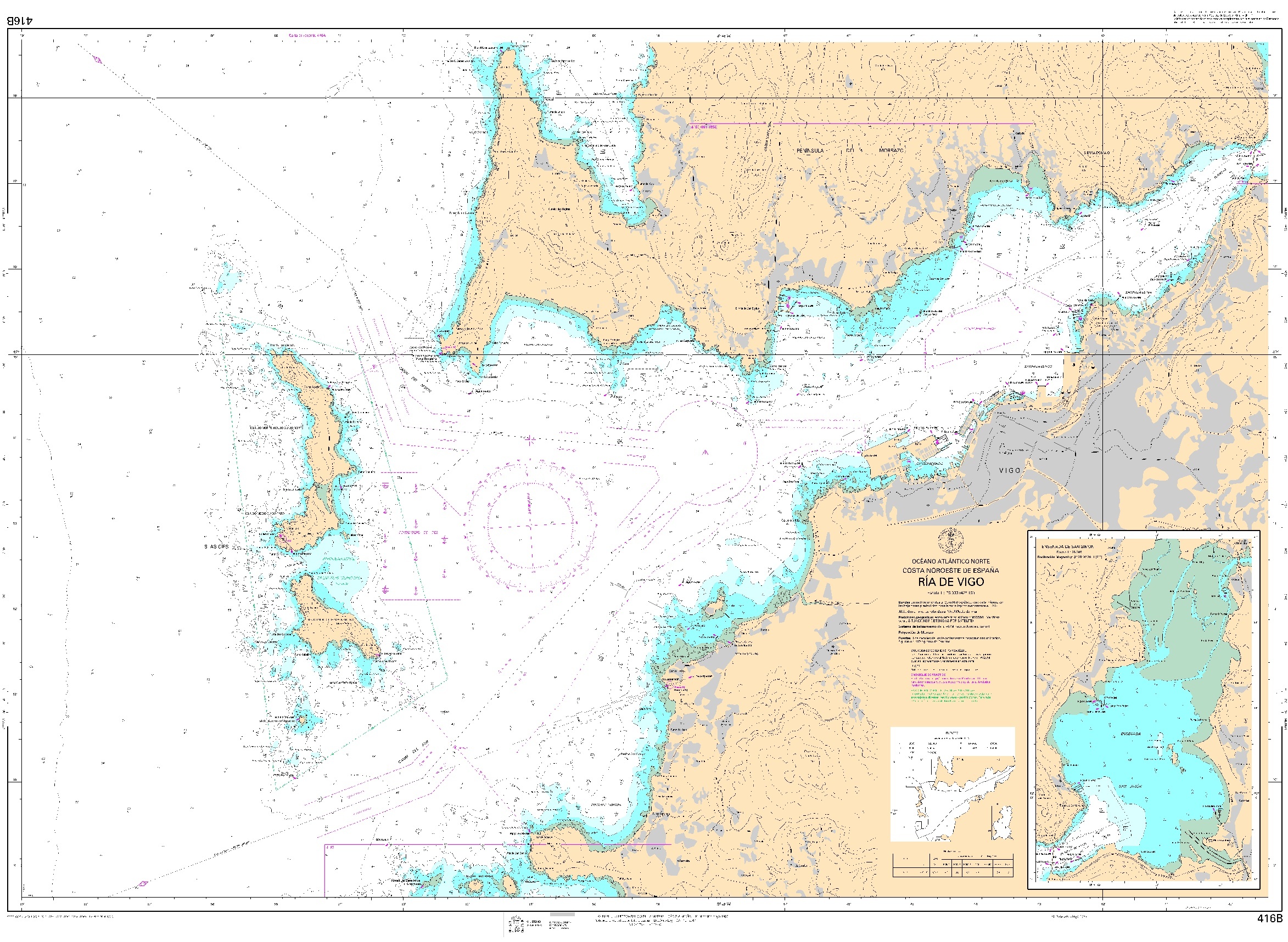 416B Ría de Vigo (ensenada de San Simón) "1:25000. 1:25000. 1:25000"