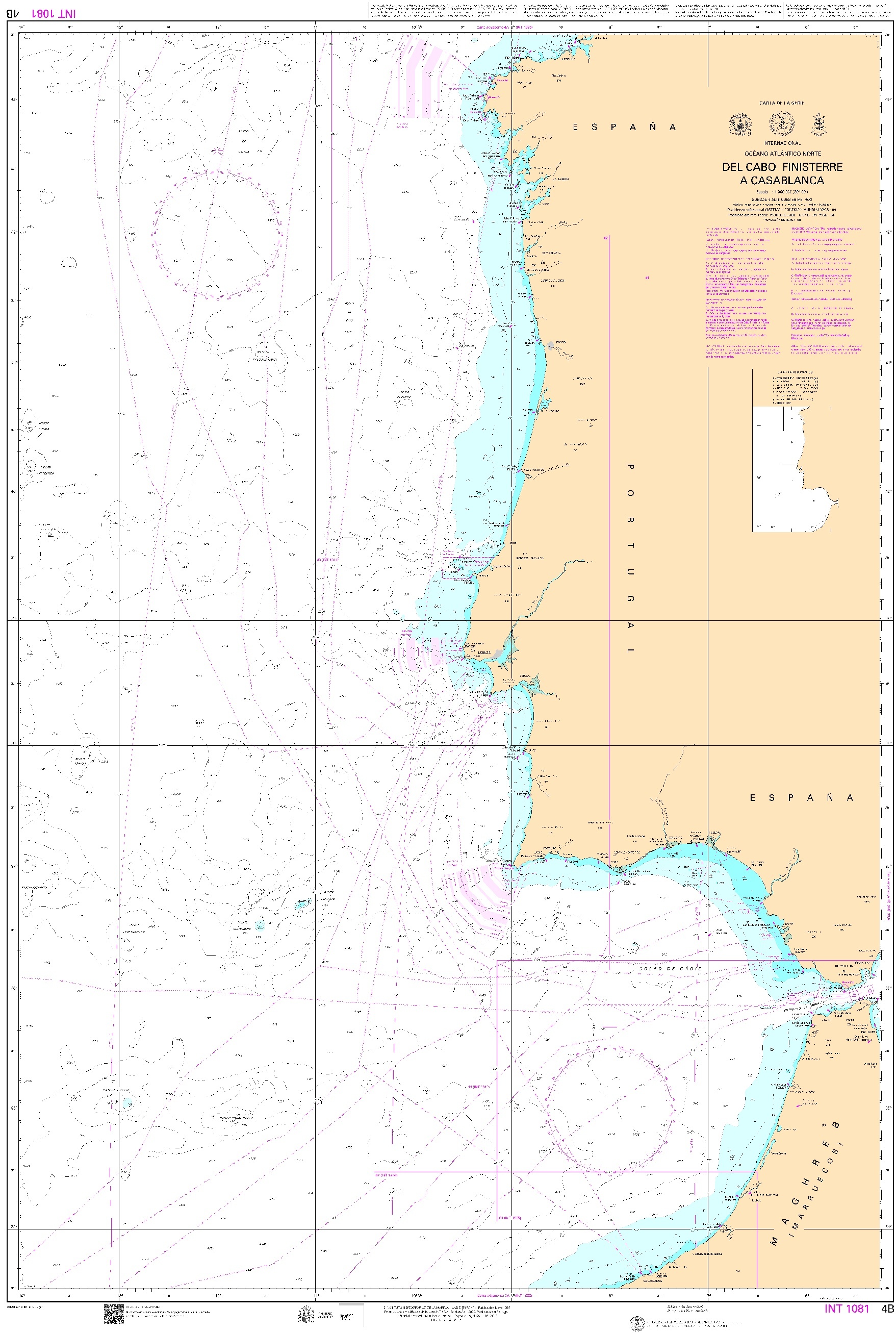 4A Golfo de Vizcaya. De Brest al cabo Finisterre "INT 1080. 1:10000000. 1:10000000"