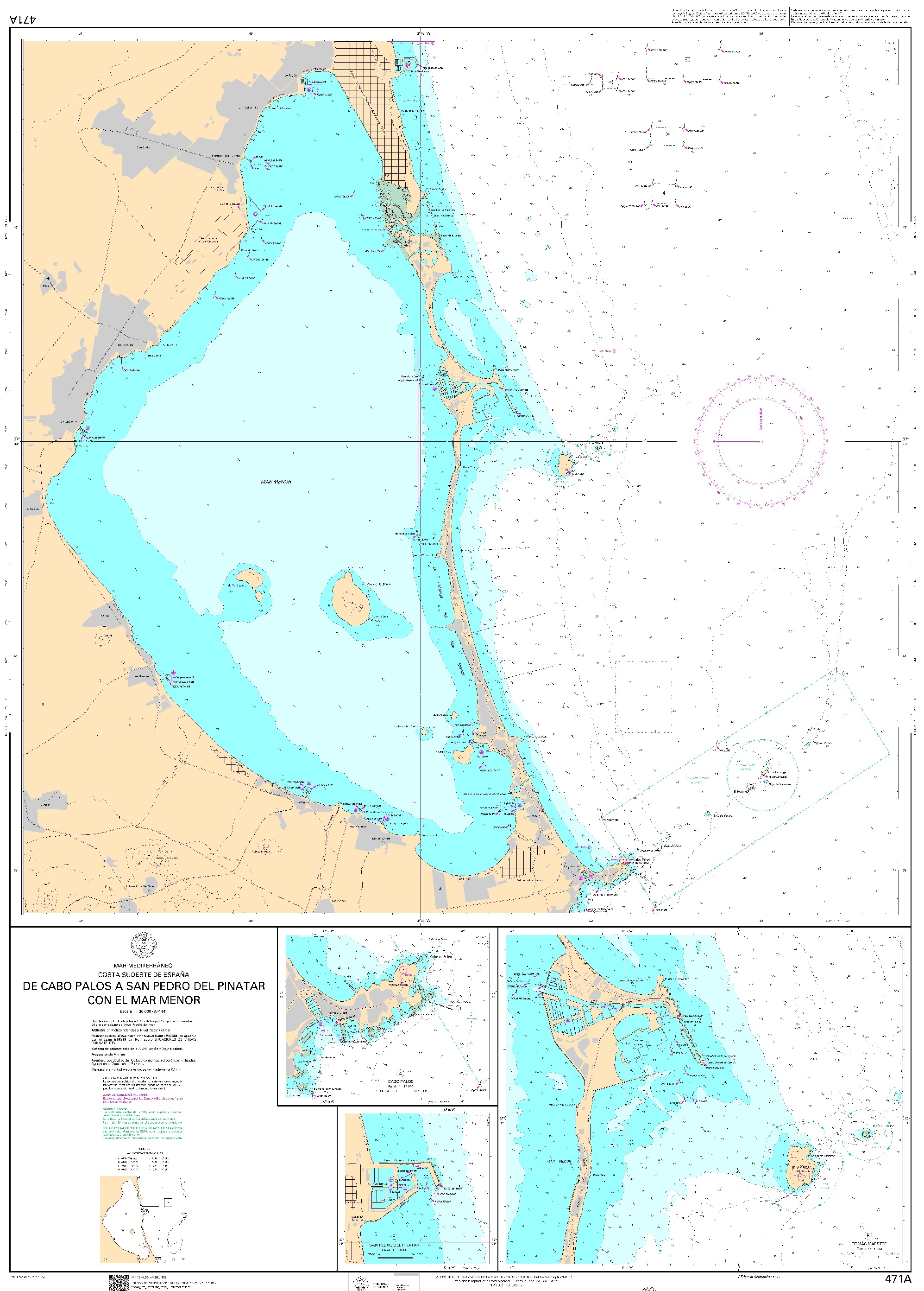 471A De Cabo de Palos a San Pedro del Pinatar con el Mar Menor "1:30.000"