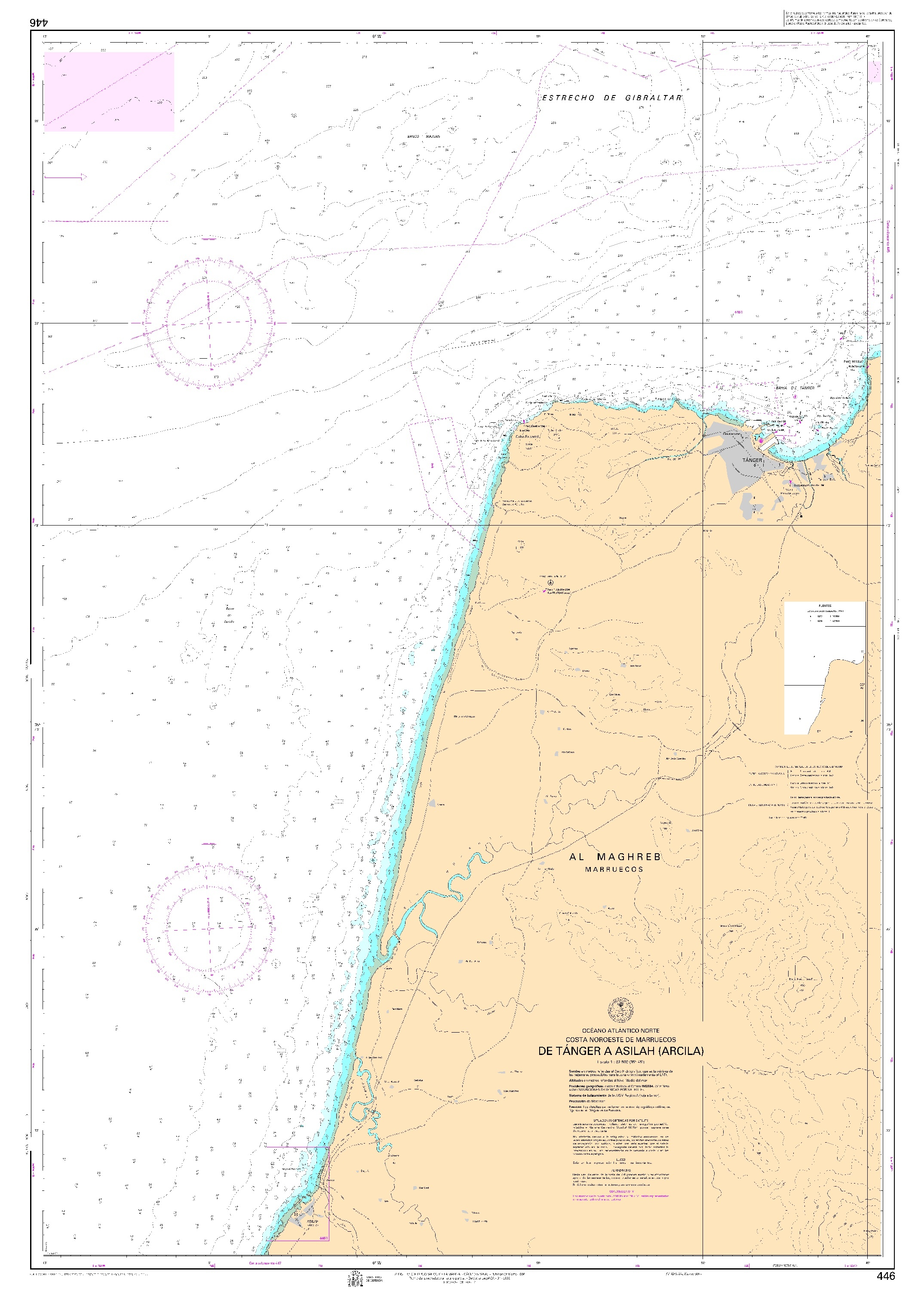 446 De tánger a Asilah (Arcila) ". 1:52500. 1:52500"