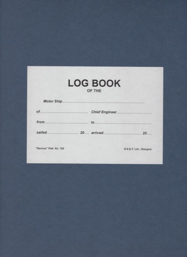 Log Book - No 120 - "Sannox" - 6 Months (Cuaderno de máquinas) "Engine Log Book"