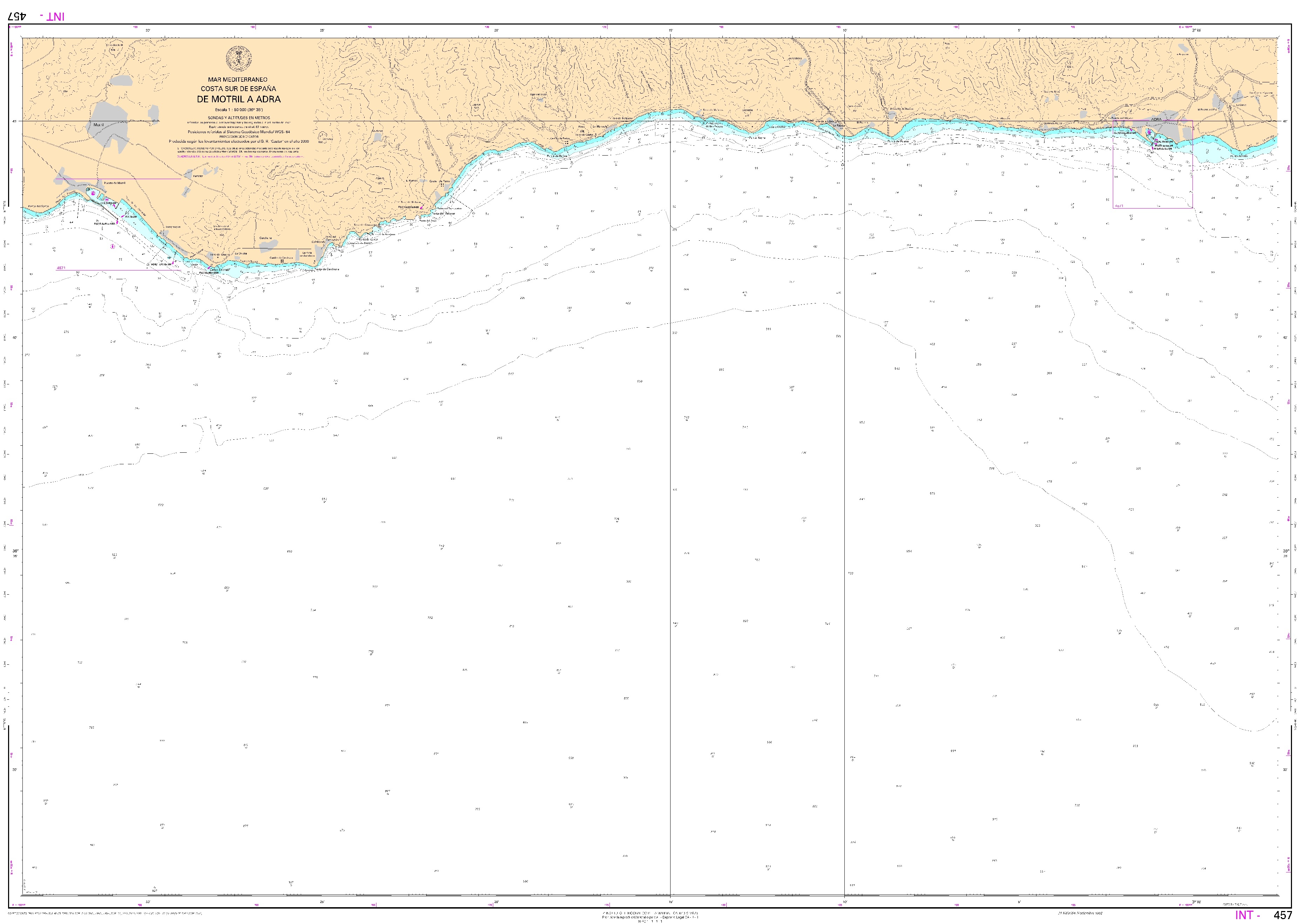 457 De Motril a Adra ". 1:50000. 1:50000"