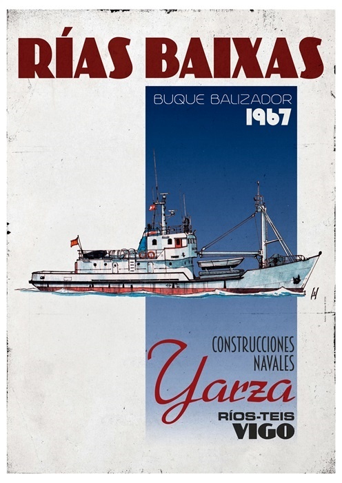 Póster Roberto Hernández -ASTILLEROS YARZA VIGO. Tamaño A3
