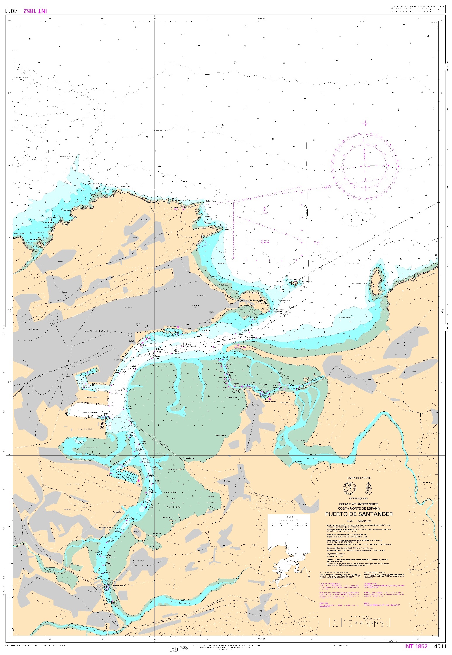 4011 Puerto de Santander "INT 1852. 1:15000. 1:15000"