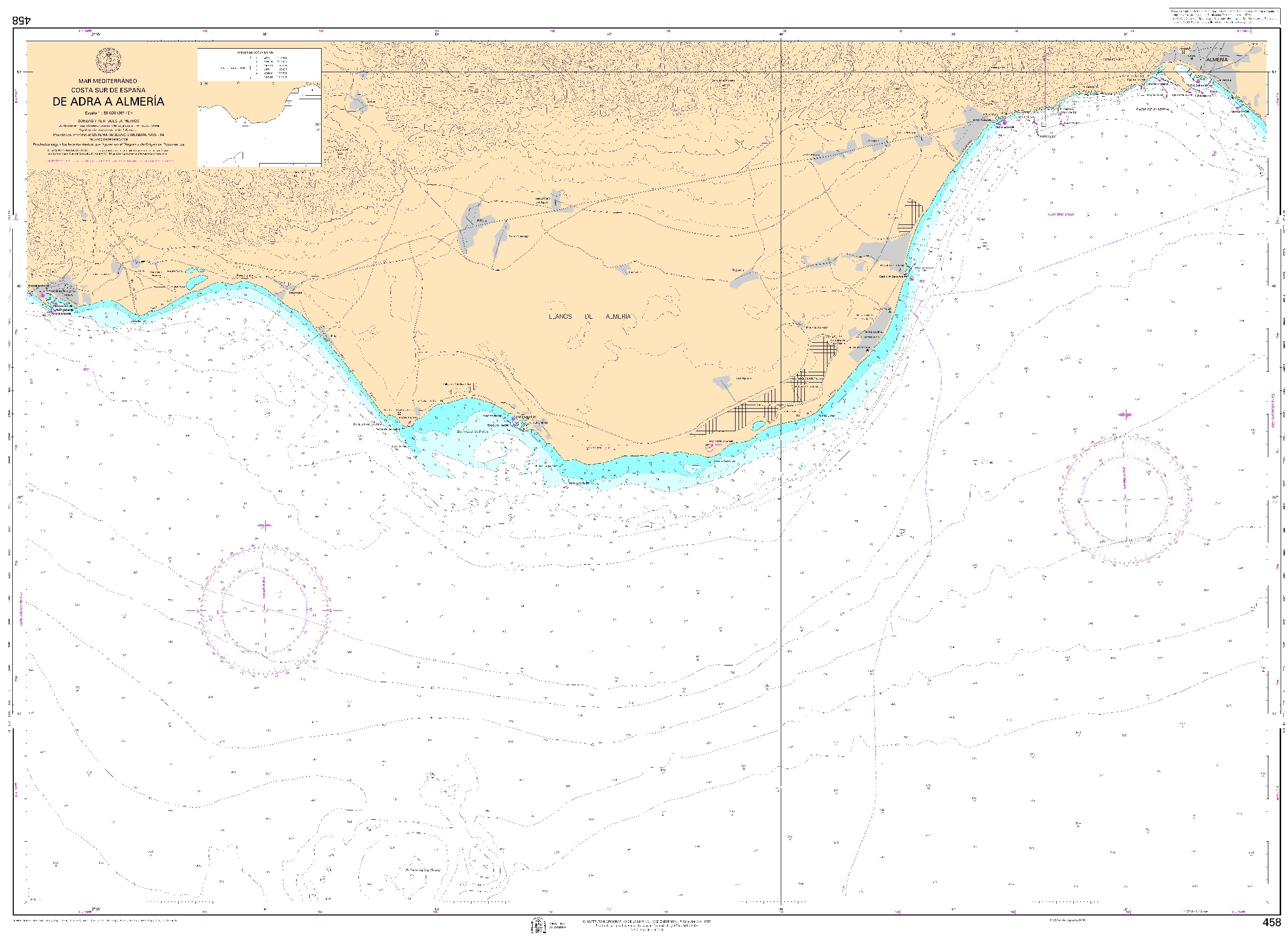 458 De Adra a Almería ". 1:50000. 1:50000"