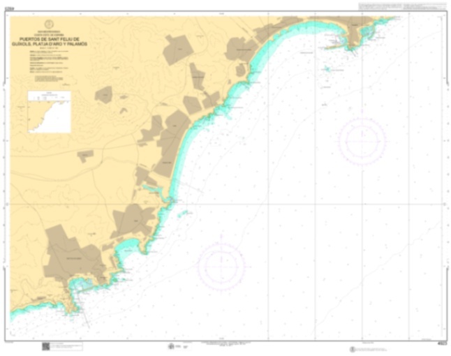 4923 Puertos de San Feliu de Guixols, Platja d Aro y Palamós ". 1:10000. 1:10000"