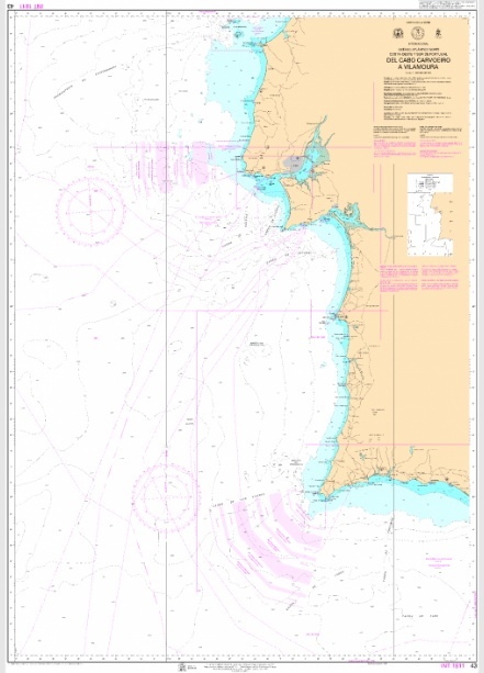 43 Del cabo Carvoeiro a Vilamoura "1:350.000 INT 1811. 1:350.000. 1:350.000"