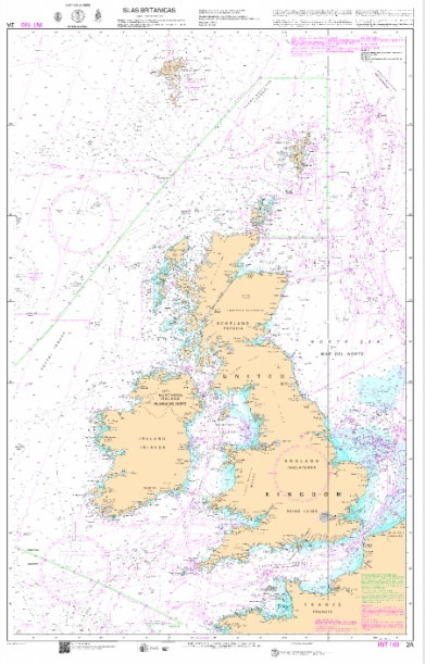 2A Islas Británicas "INT 160 POD. 1:15000000. 1:15000000"