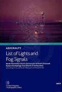 NP79 Vol F Admiralty List of Lights and Fog Signals - North East Indian Ocean & South China Seas