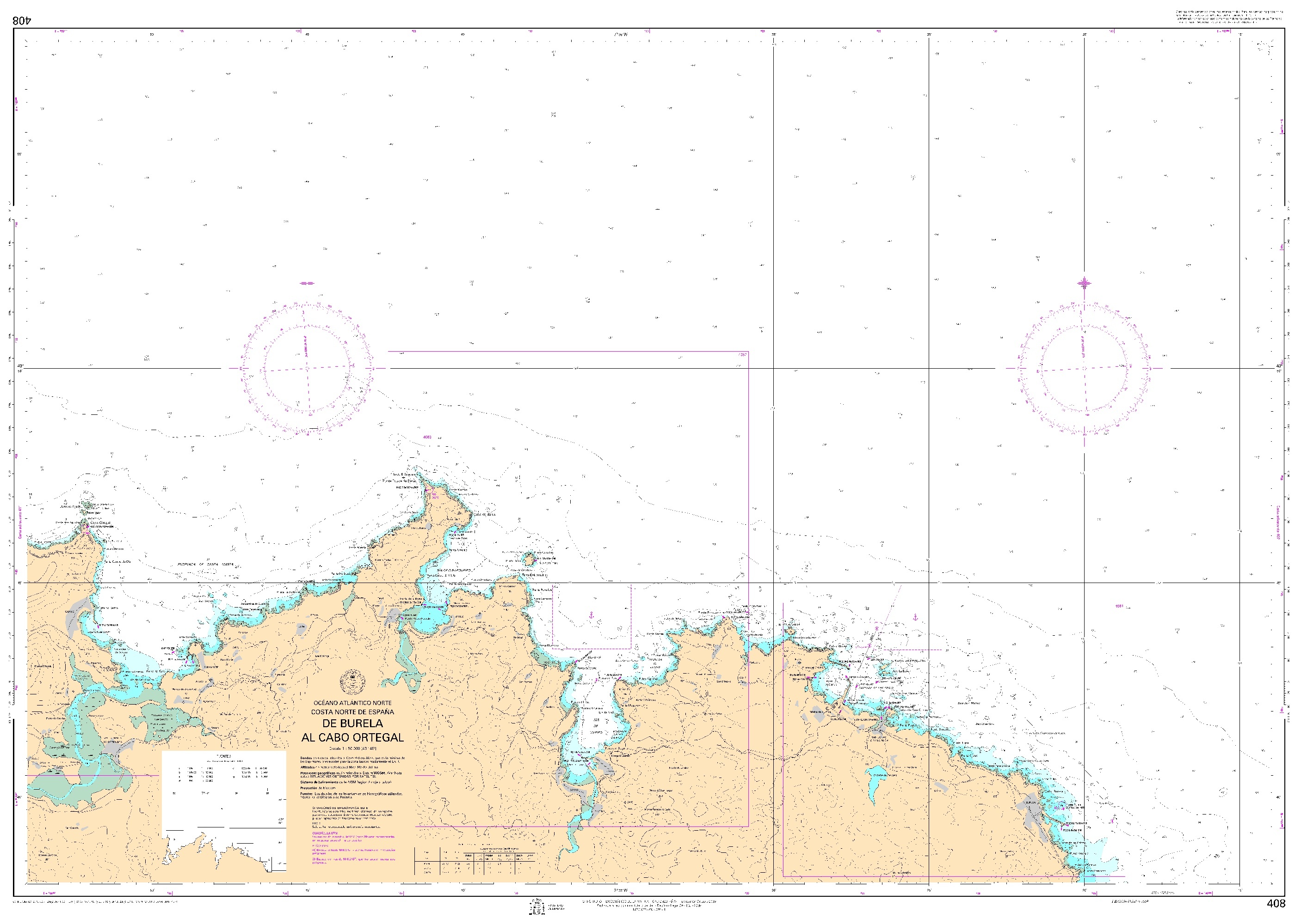 408 De Burela a cabo Ortegal "1:50000. 1:50000. 1:50000"