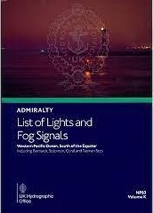 NP83 Vol K Admiralty List of Lights and Fog Signals - Indian & South Pacific, 2018/19 "Volume K Indian and South Pacific Oceans"