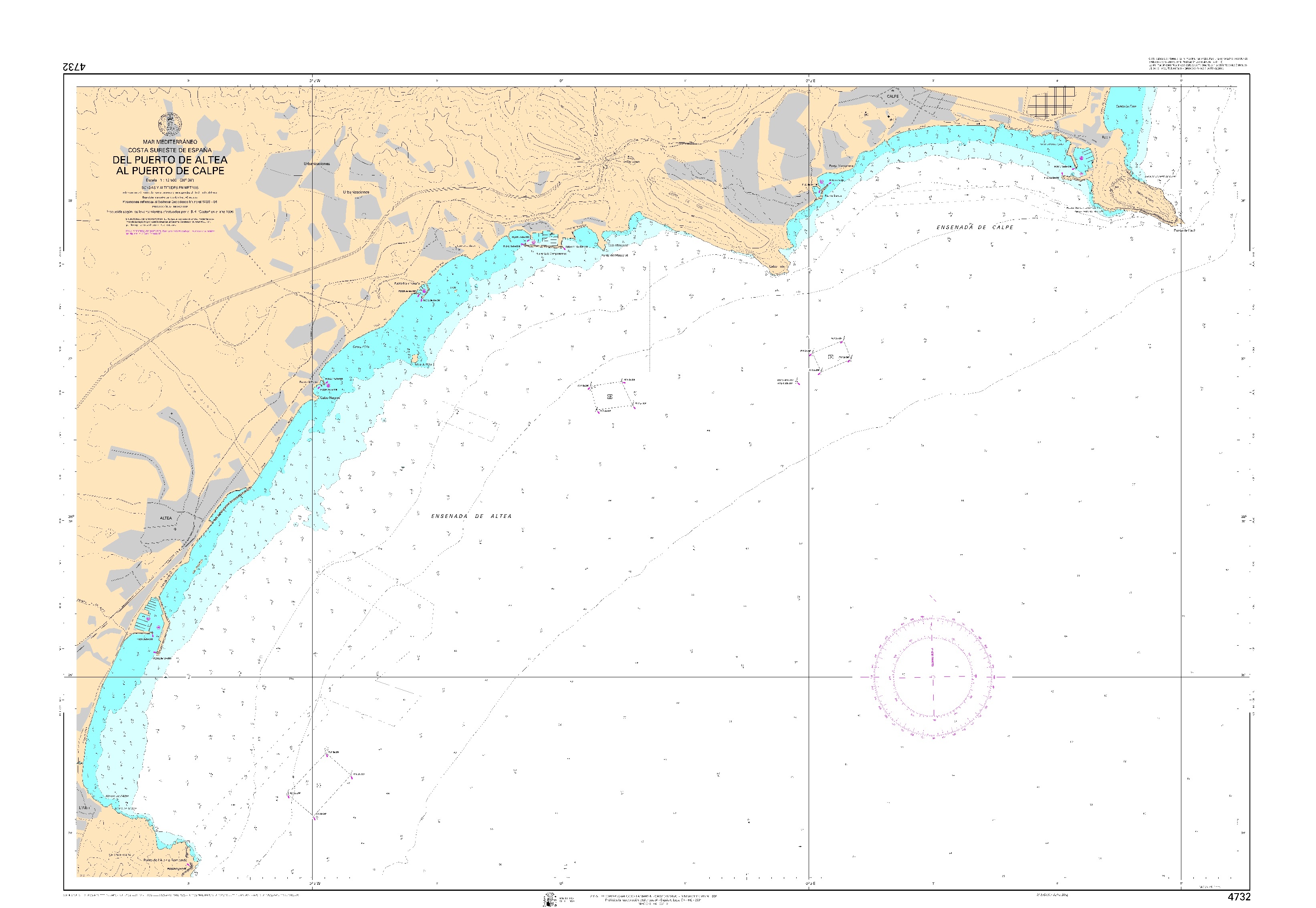 4732 Del puerto de Altea al puerto de Calpe ". 1:12500. 1:12500"