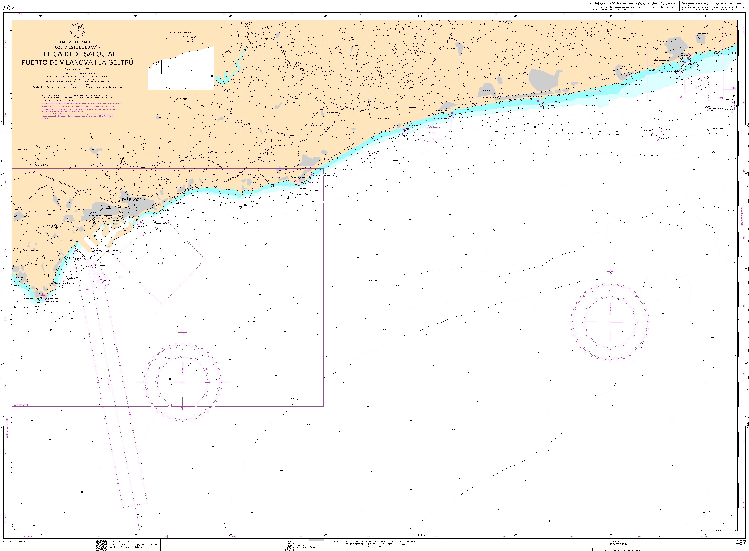 487 Del cabo de Salou al puerto de Vilanova i la Geltrú ". 1:50000. 1:50000"