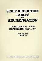 Sight reduction tables for air navigation. Latitudes 39º-89º. Declinations 0º-29º. Volume 3