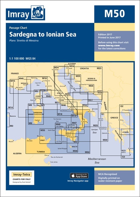 M50 Sardegna to Ionian Sea "1:1,100,000"
