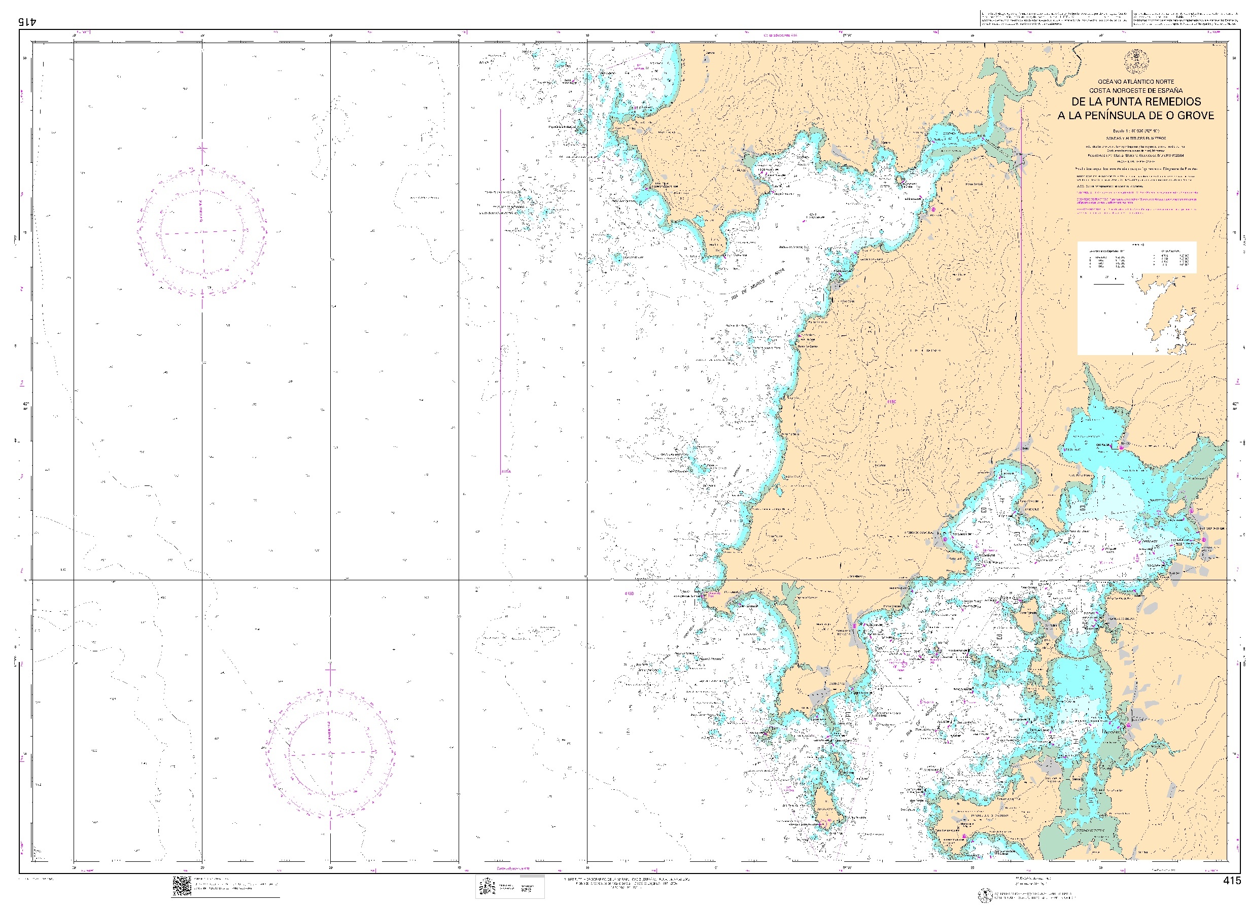 415 De la punta Remedios a la Península de O Grove "1:60000 POD. 1:60000. 1:60000"
