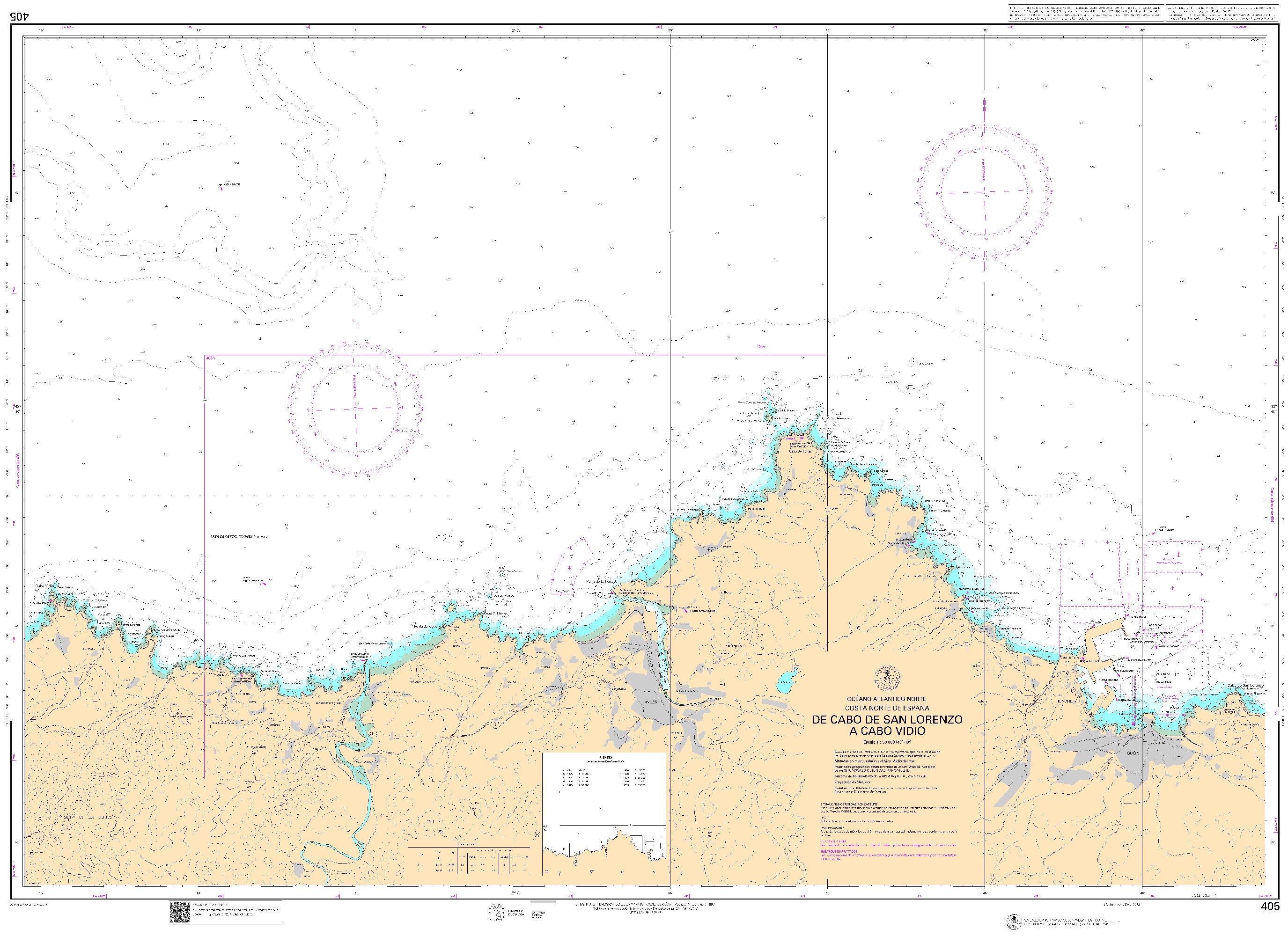 405 De cabo de San Lorenzo a cabo Vidio "POD. 1:50000. 1:50000"