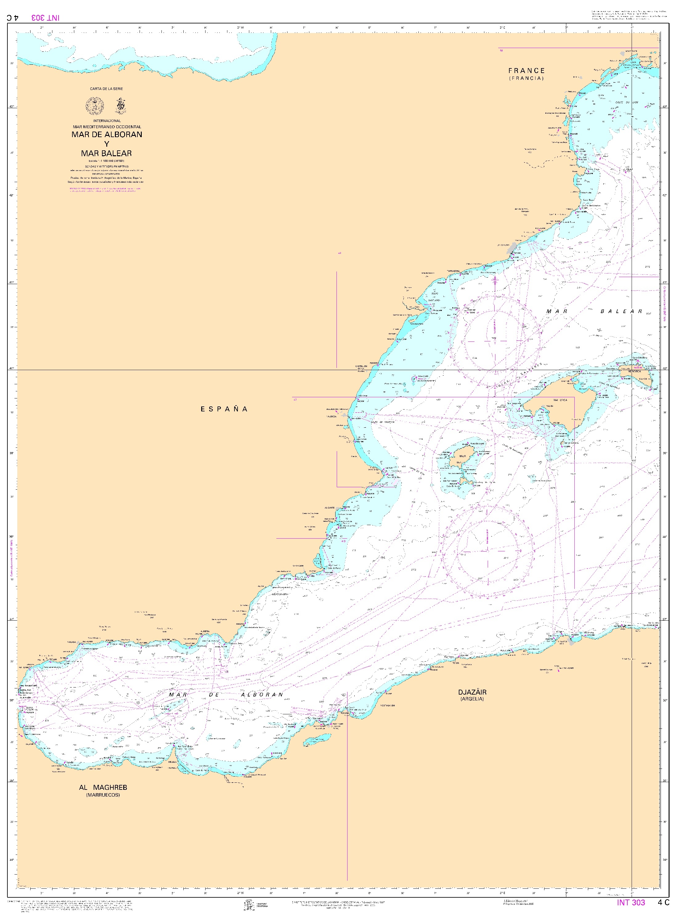 4C Mar de Alborán y mar Balear "INT 303. 1:1100000. 1:1100000"